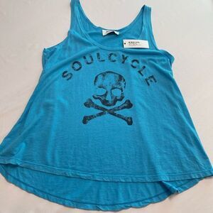 NWT Soul Cycle Blue Skull Tank Top Size Small New Read